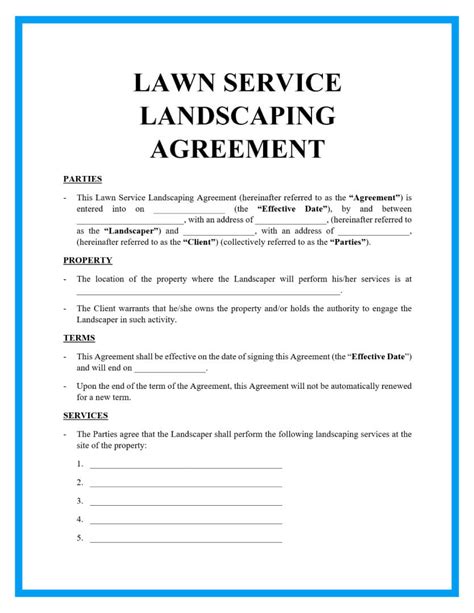 Printable Landscaping Contract Agreement Pdf
