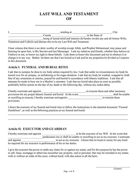 Printable Last Will And Testament Forms Bc Form Resume Examples 