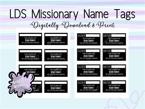 Printable Lds Missionary Name Tag Template Templates Printable Download