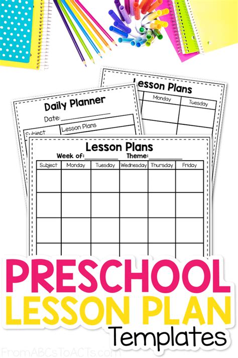 Printable Lesson Plan Template For Preschoo