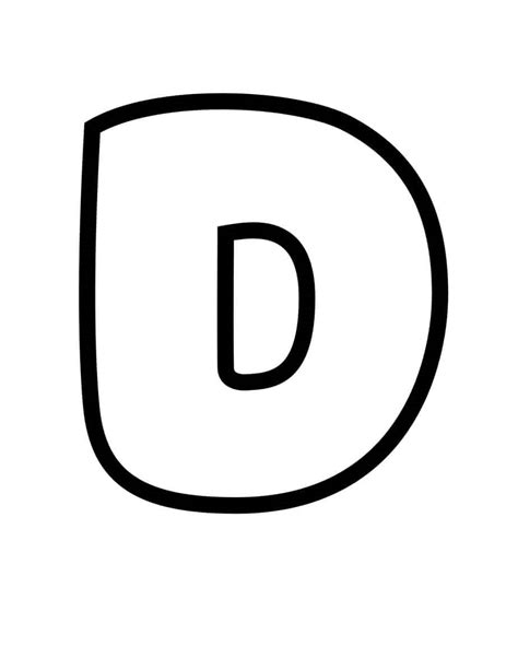 Printable Letter D Outline Print Bubble Letter D Letter D Crafts