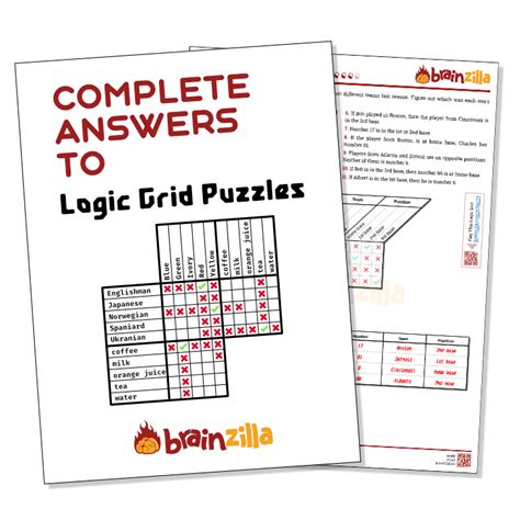 Printable Logic Grid Puzzles Brainzilla Worksheets Library
