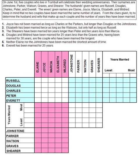 Printable Logic Puzzles With Grids