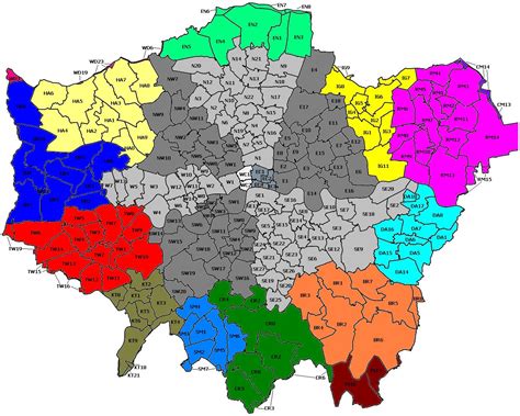 Printable London Postcode Map