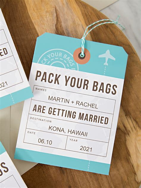 Printable Luggage Tags Template Wedding