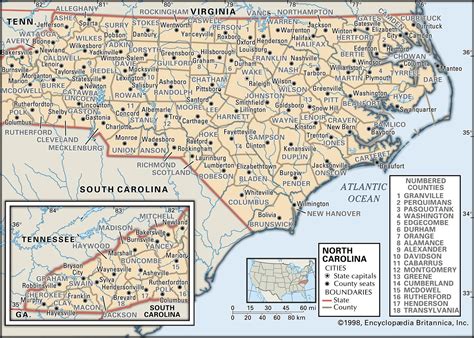 Printable Map North Carolina