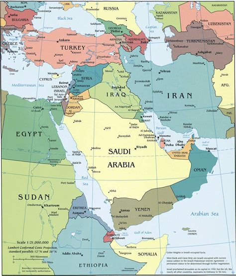 Printable Map Of Middle East Countries