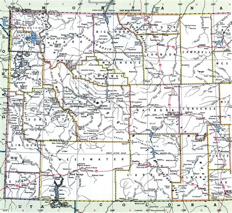 Printable Map Of Wyoming