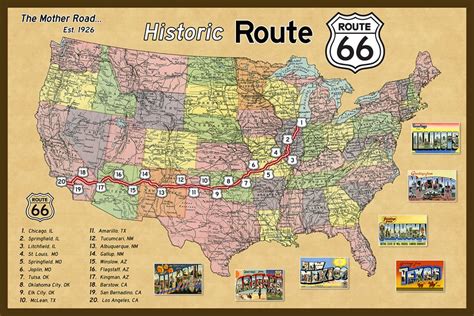 Printable Map Route 66