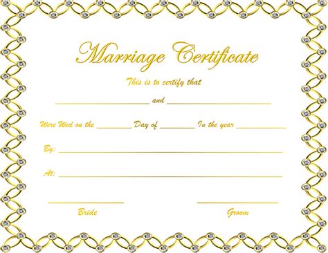 Printable Marriage Certificate Free