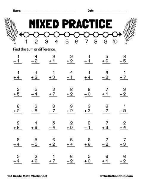 Printable Math Sheets For 1St Grade
