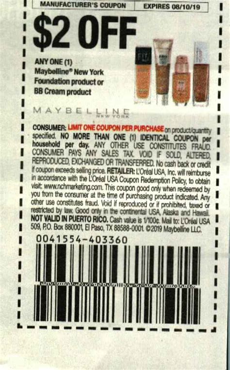 Printable Maybelline Coupons