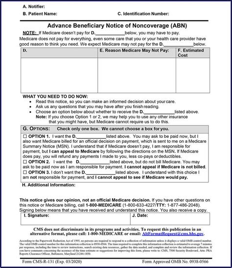 Printable Medicare Abn Form 2022