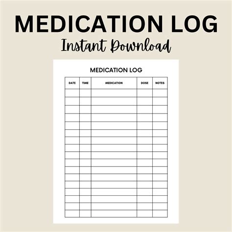 Printable Medicine Chart