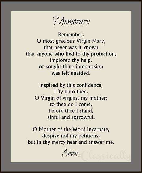 Printable Memorare Prayer
