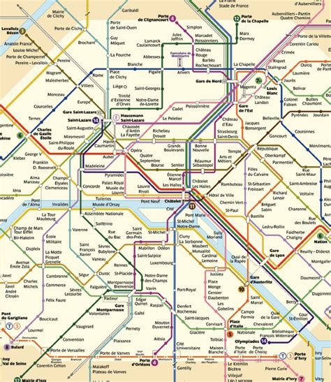 Printable Metro Map Of Paris