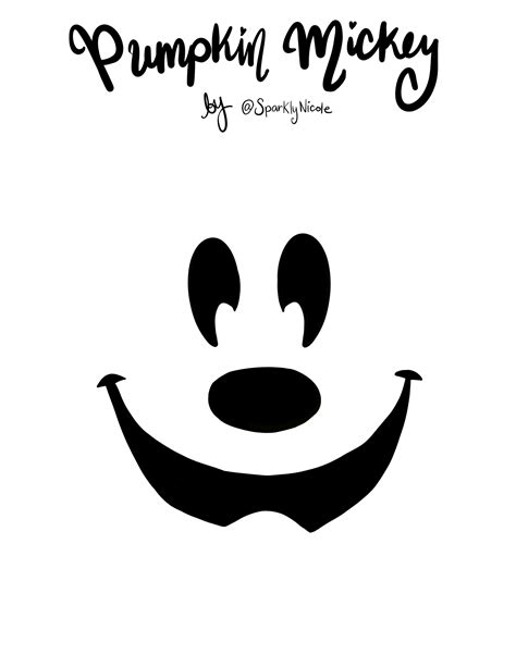 Printable Mickey Mouse Pumpkin Stencil