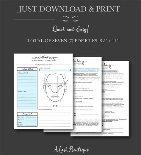 Printable Microblading Business FormsClient Etsy in 2020