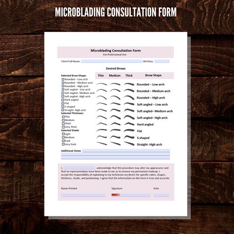 Printable Microblading Consent Forms Microblading Business Etsy in 2021 Microblading
