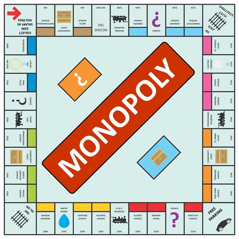 Printable Monopoly Game Board Template Free Image Download