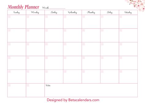 Printable Monthly Planners