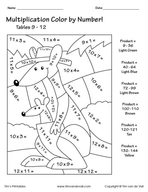 Printable Multiplication Color By Number Printable Multiplication
