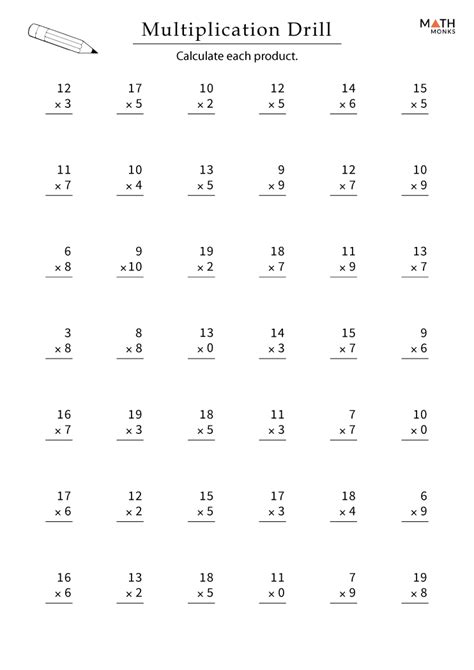 Printable Multiplication Worksheets Grade 4