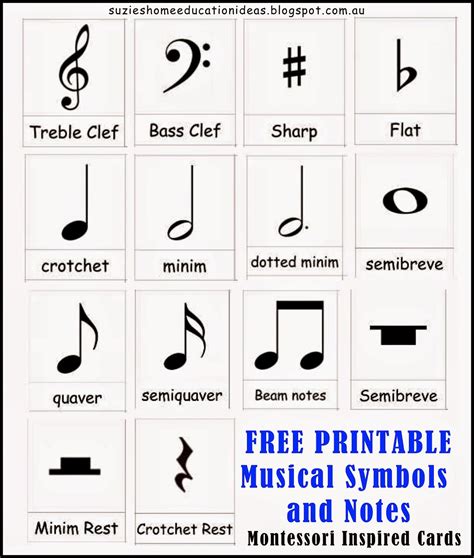 Printable Music Notes And Symbols