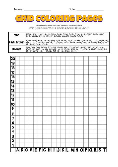 Printable Mystery Grid Coloring Pages Customize And Print