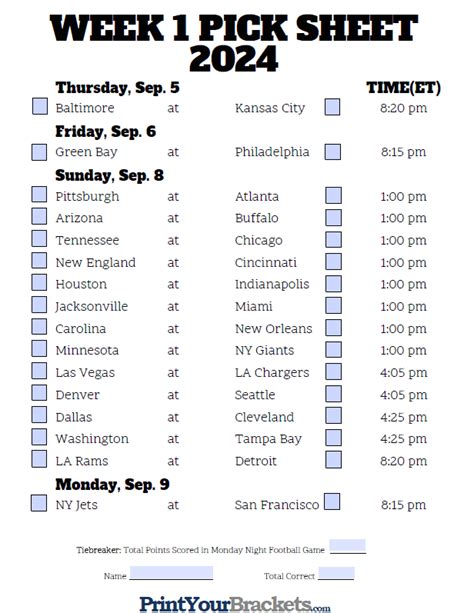 Printable Nfl Weekly Pick Em Portal Tutorials