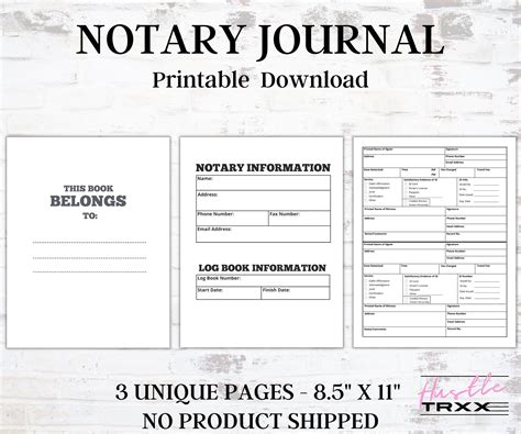 Printable Notary Journal Template