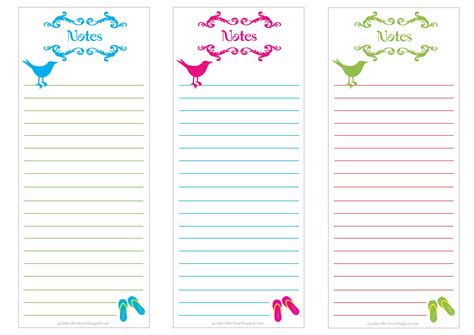 Printable Notepad Birdie Notes