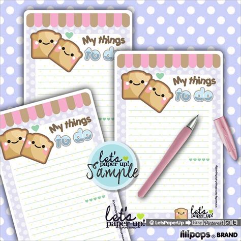 Printable Notes Note Pads Note Sheets Kawaii Notes Etsy