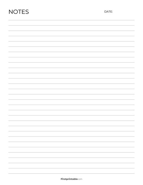 Printable Notes Page Note Printable Notes Paper Papers Lined