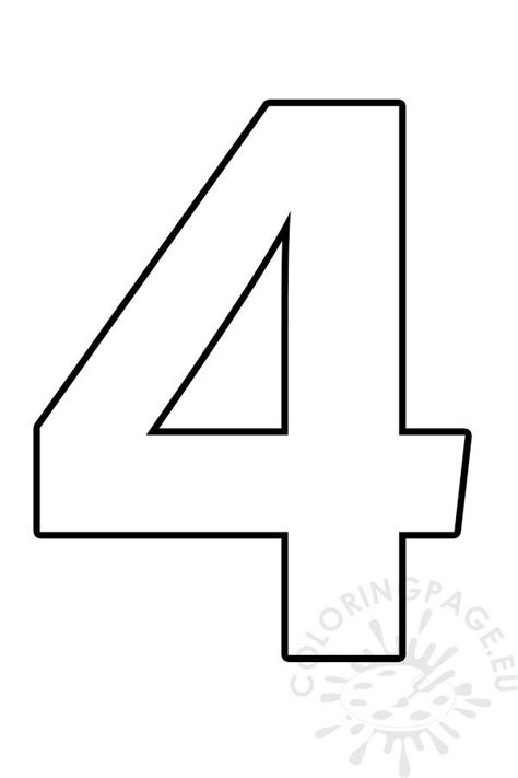 Printable Number 4 Template Classles Democracy