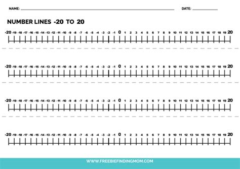 Printable Number Line With Negative And Positive Numbers To 20