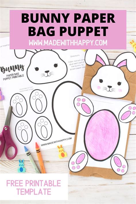 Printable Paper Bag Bunny Template Free Printable Paper