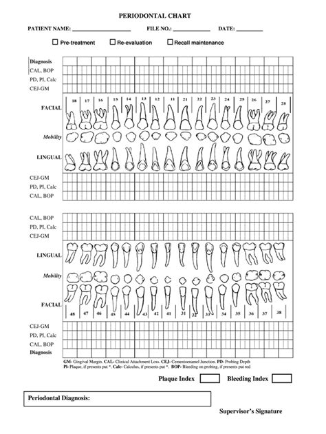 Printable Perio Charting Forms Printable Forms Free Online