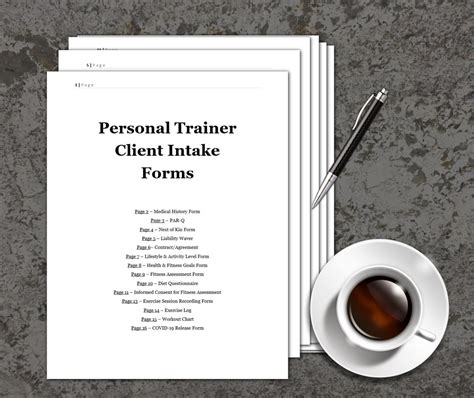 Printable Personal Trainer Client Intake Forms Etsy
