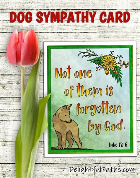 Printable Pet Sympathy Cards Delightful Paths