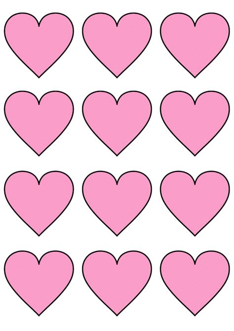 Printable Pink And Red Hearts