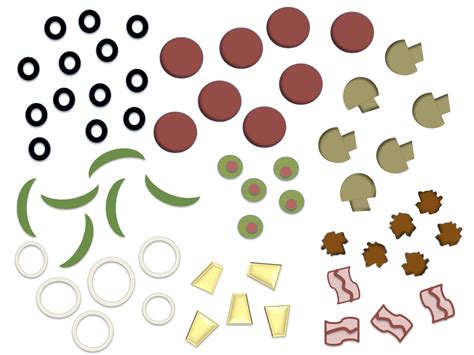 Printable Pizza Toppings Clipart Realistic
