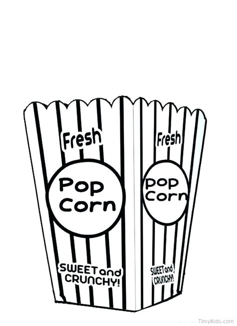 Printable Popcorn Box Coloring Page