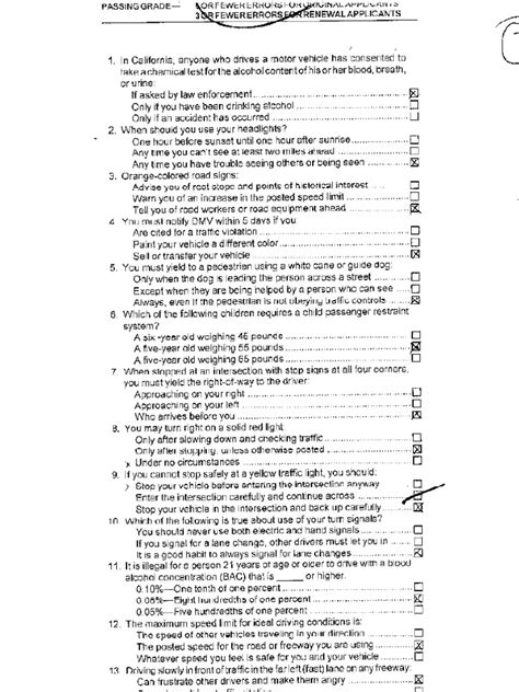 Printable Practice Permit Test