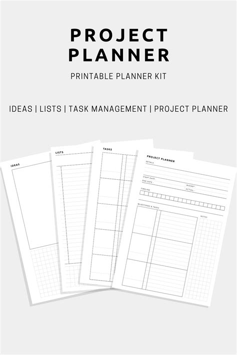 Printable Project Planning Template Pack Planner template, Project