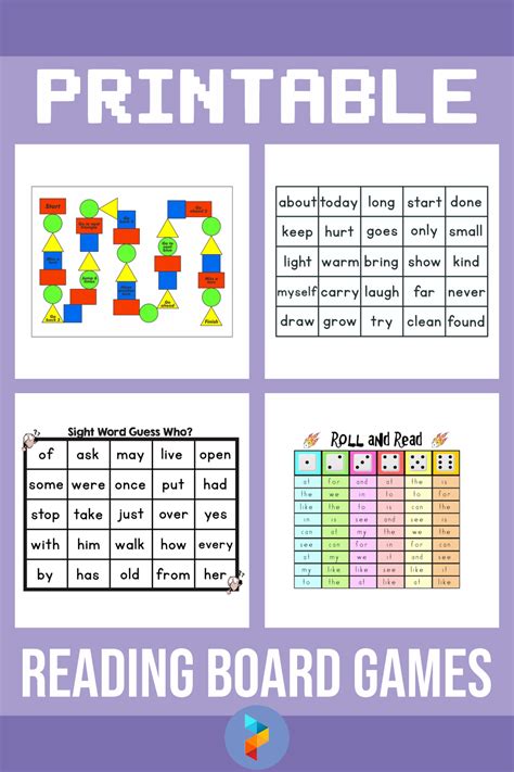 Printable Reading Board Game