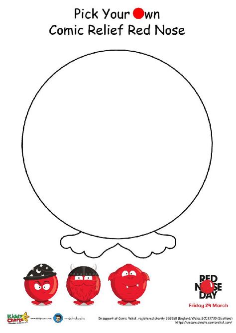 Printable Red Nose Day Colouring Sheets