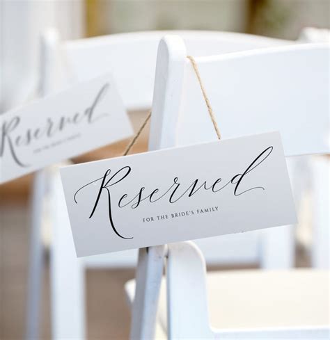 Printable Reserved Signs For Pews