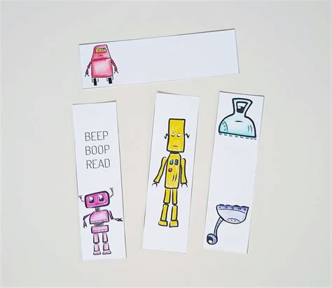 Printable Robot Bookmarks Create in the Chaos Bookmarks, Printables, Reading fun