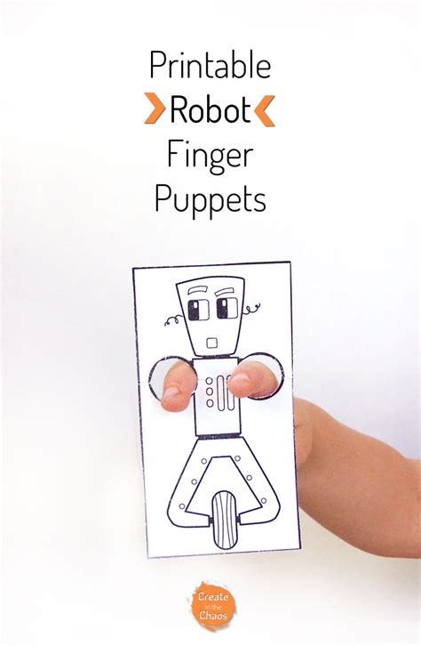 Printable Robot Finger Puppet Craft Create in the Chaos